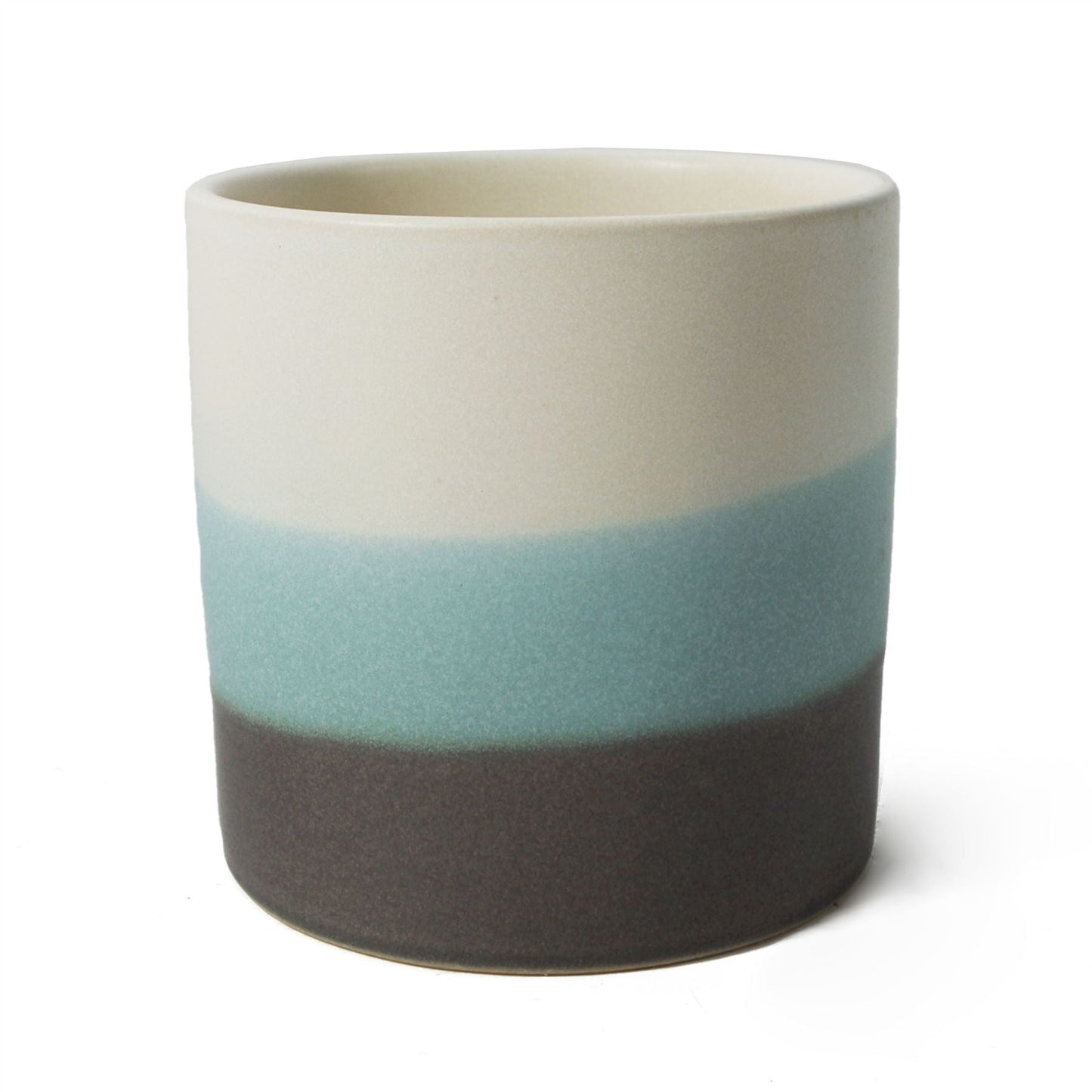 Blue Sand Stripe Ceramic Planter — by Botanik